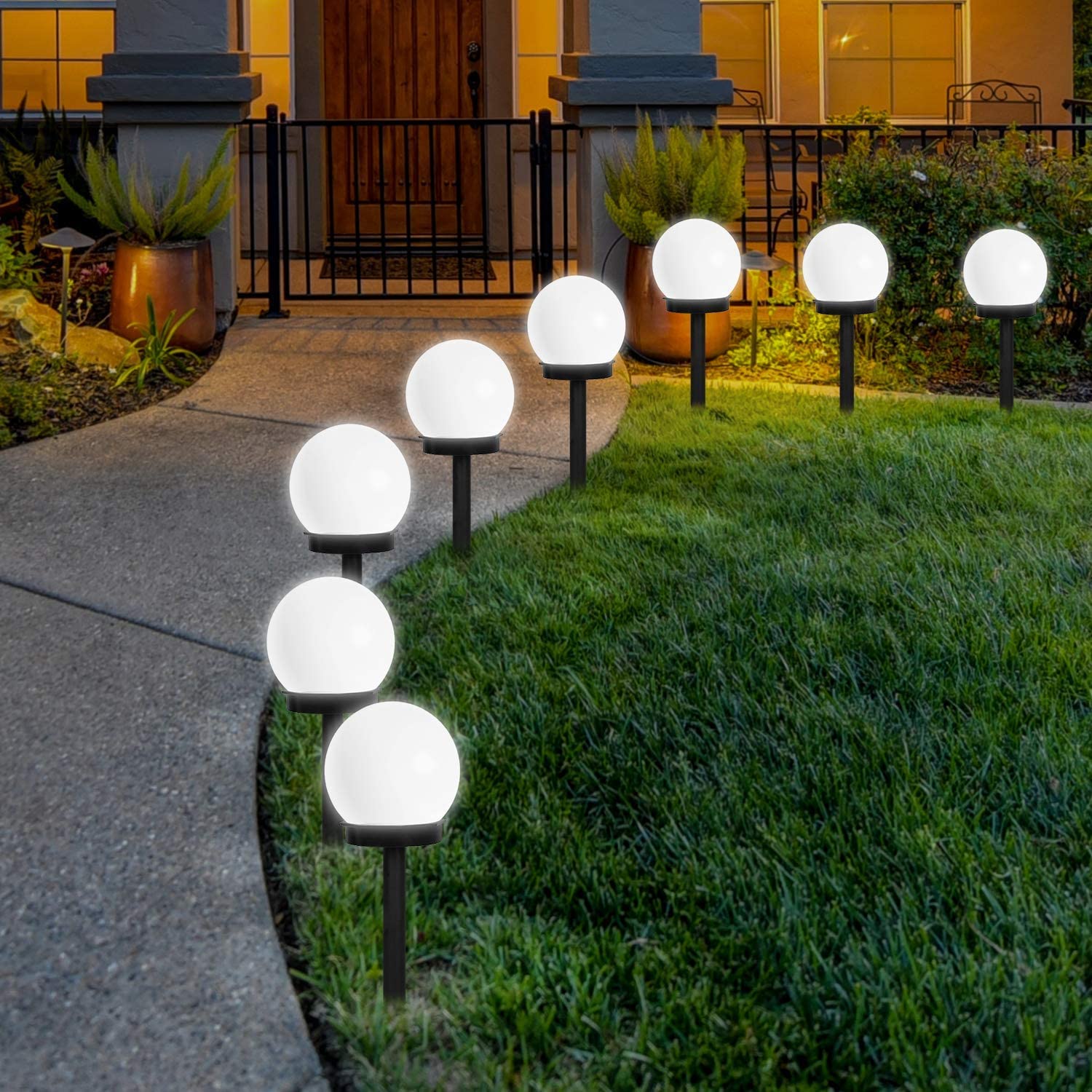 SM22563 Set of 8pcs Globe Solar Stake Light (1