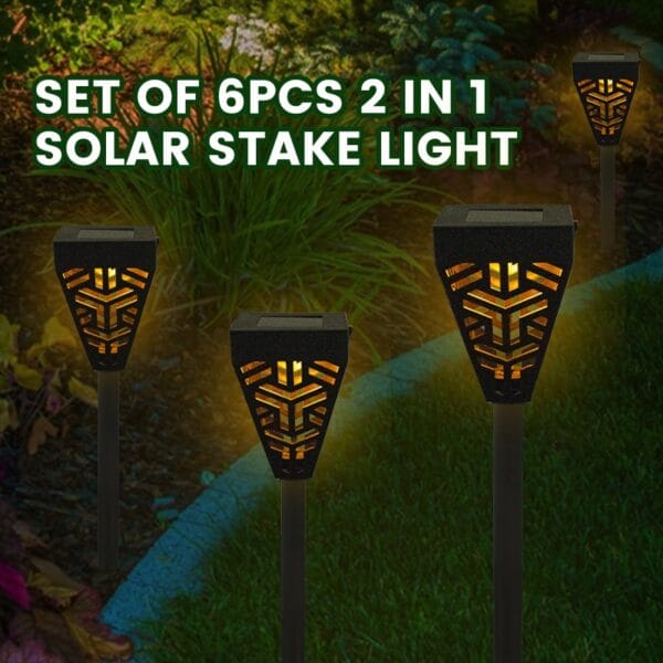 Set of 6pcs 2 in 1 Solar Stake Light - Image 3
