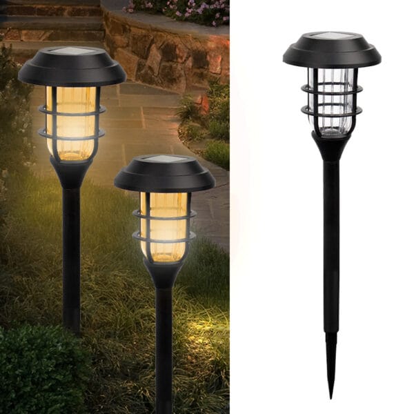 6-Pack Dome Solar Stake Lights with Black Metal Pole - Image 7