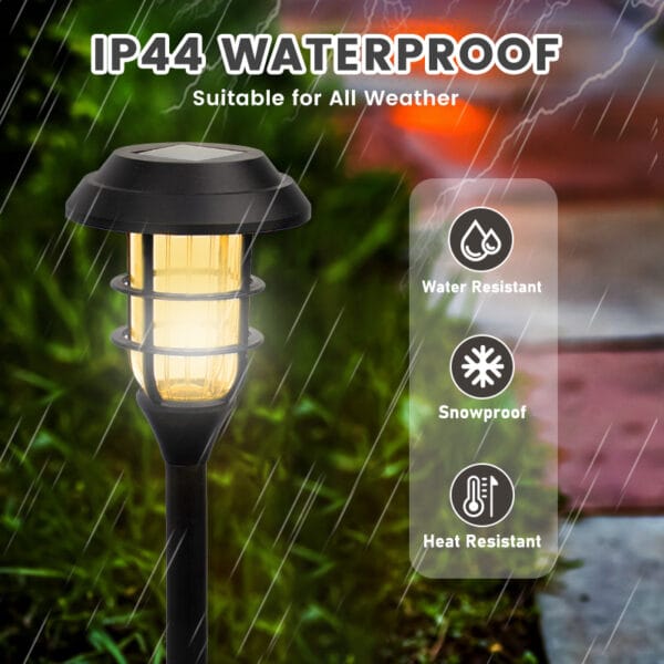 6-Pack Dome Solar Stake Lights with Black Metal Pole - Image 4