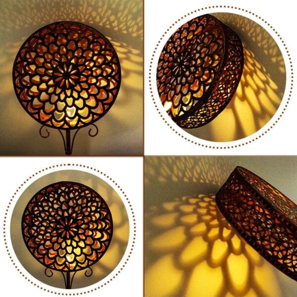 Hollow Drum Solar lower Stake Lights for Garden - Image 4