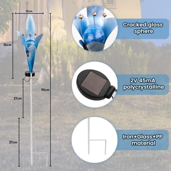 Metal Lily Solar Stake Light - Image 7