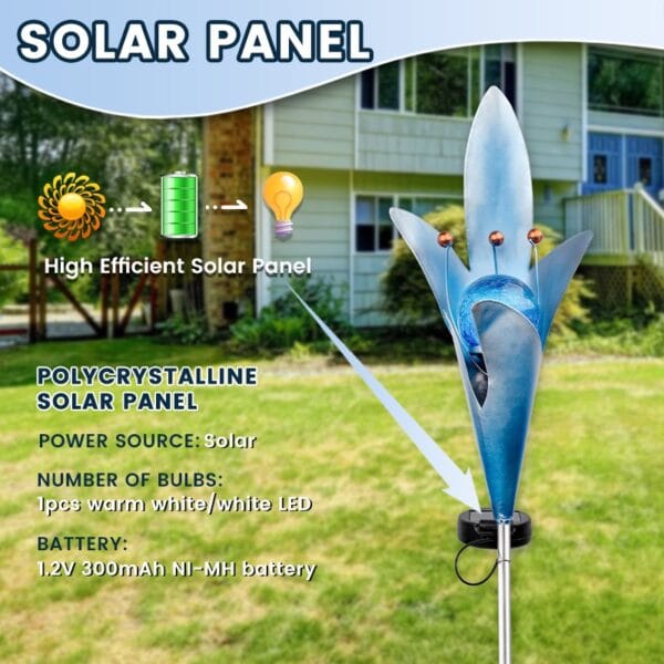 Metal Lily Solar Stake Light - Image 5