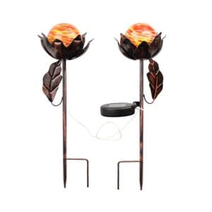 SM23570 Set of 2 Solar Lotus Stake Light