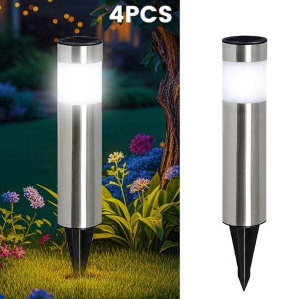 SM24558 Pack of 4pcs CylinderSolar Stake Light (2)