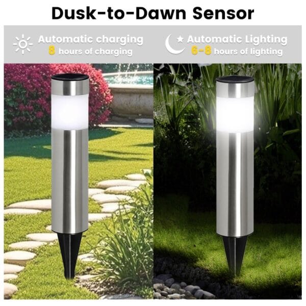 SM24558 Pack of 4pcs CylinderSolar Stake Light (4)