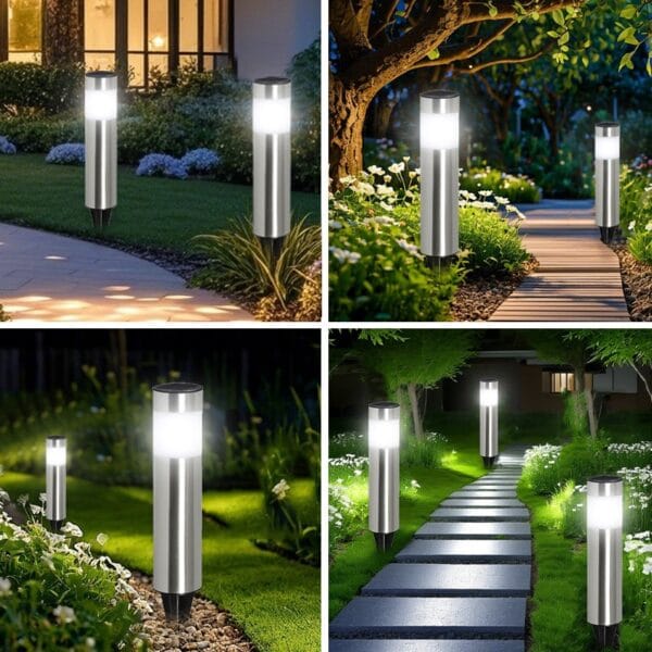 SM24558 Pack of 4pcs CylinderSolar Stake Light (7)