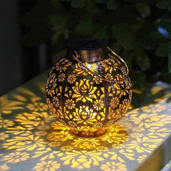 Hollow Out Solar Hanging Or Tabletop Lantern - Image 3