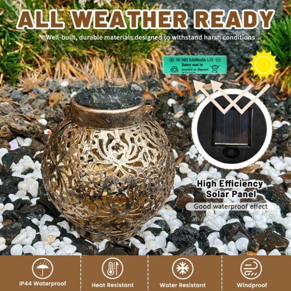 Hollow Out Solar Hanging Or Tabletop Lantern - Image 8