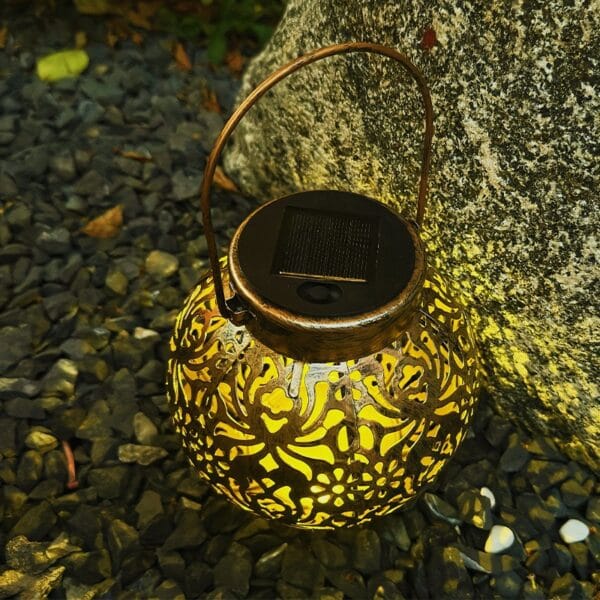 Hollow Out Solar Hanging Or Tabletop Lantern - Image 4