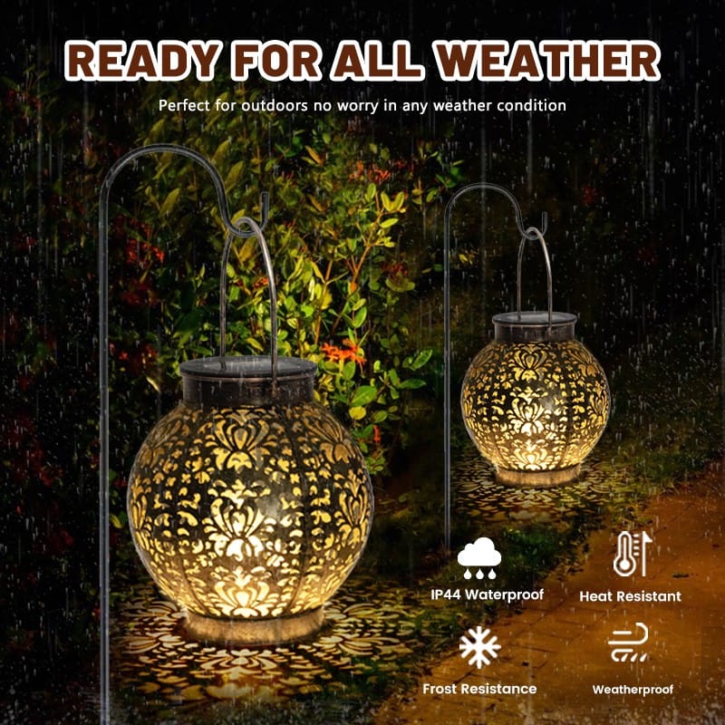 Metal solar hanging light