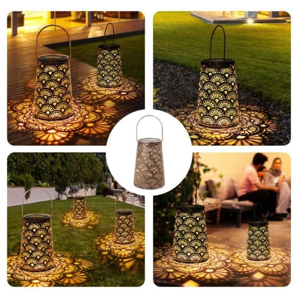 Retro Hollow out Solar Lantern Hanging Solar Lights - Image 10