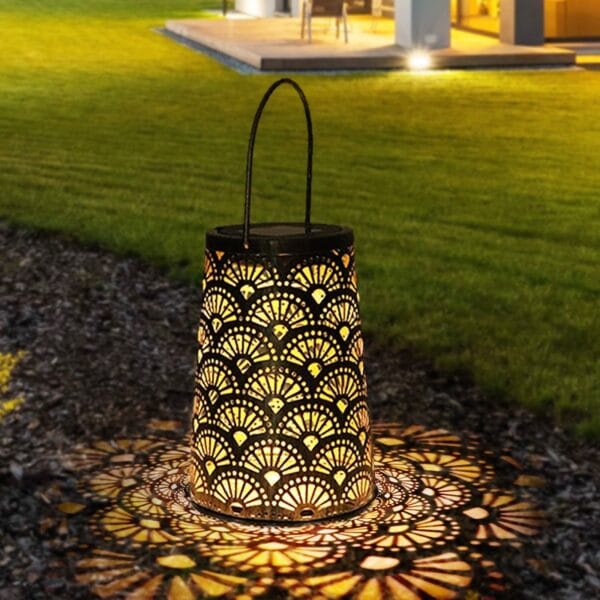 Retro Hollow out Solar Lantern Hanging Solar Lights - Image 5