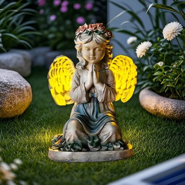 SM24893 Solar Garden Praying Angel Statue (2)