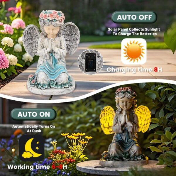 SM24893 Solar Garden Praying Angel Statue (4)