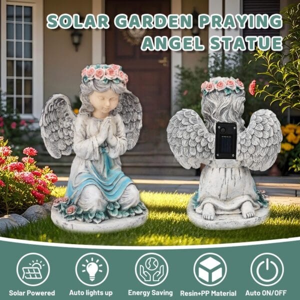 SM24893 Solar Garden Praying Angel Statue (5)