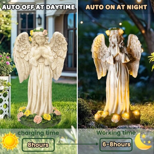 SM24894 Solar Garden Praying Angel Statue (4)