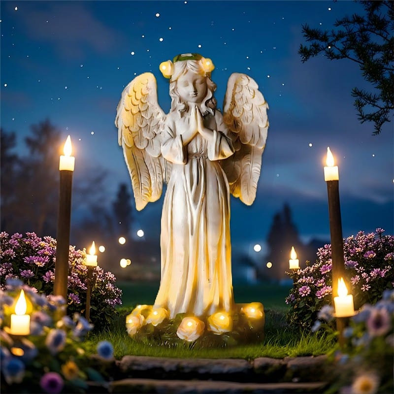 SM24894 Solar Garden Praying Angel Statue (8)