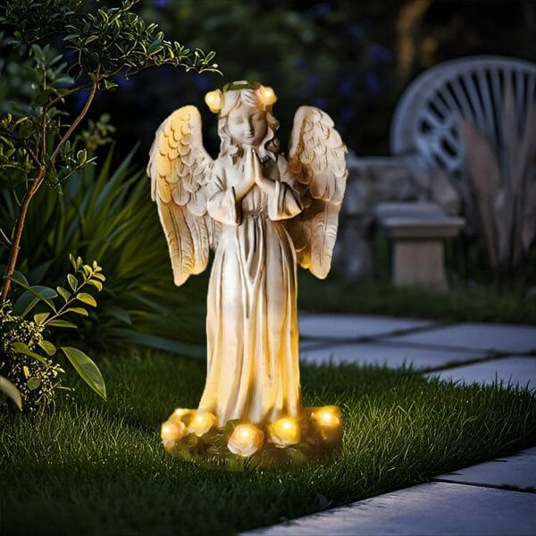 SM24894 Solar Garden Praying Angel Statue (9)