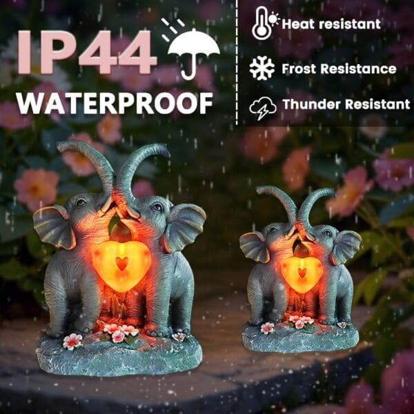SM24895 Vibrant Elephant Solar Resin Statue (6)