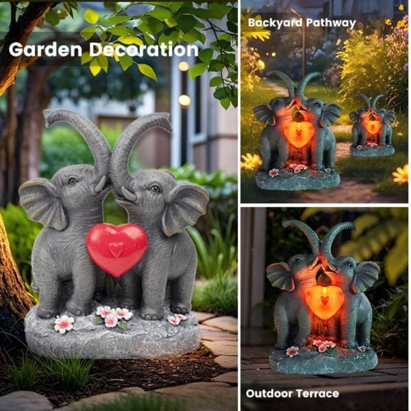 SM24895 Vibrant Elephant Solar Resin Statue (7)