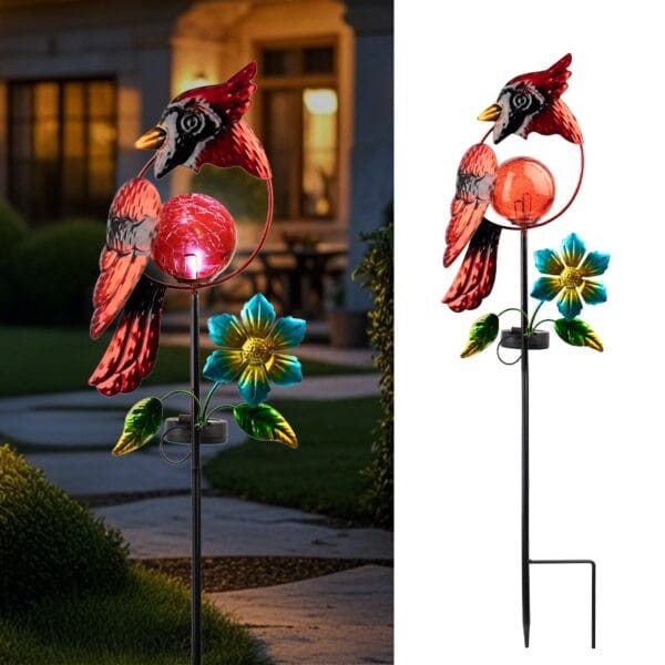 SM24929 Solar Red Bird Stake Light (2)