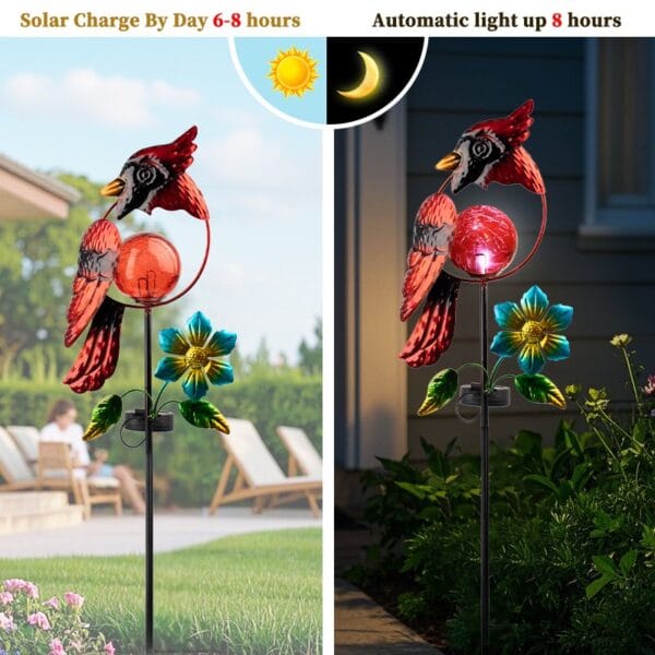 SM24929 Solar Red Bird Stake Light (4)