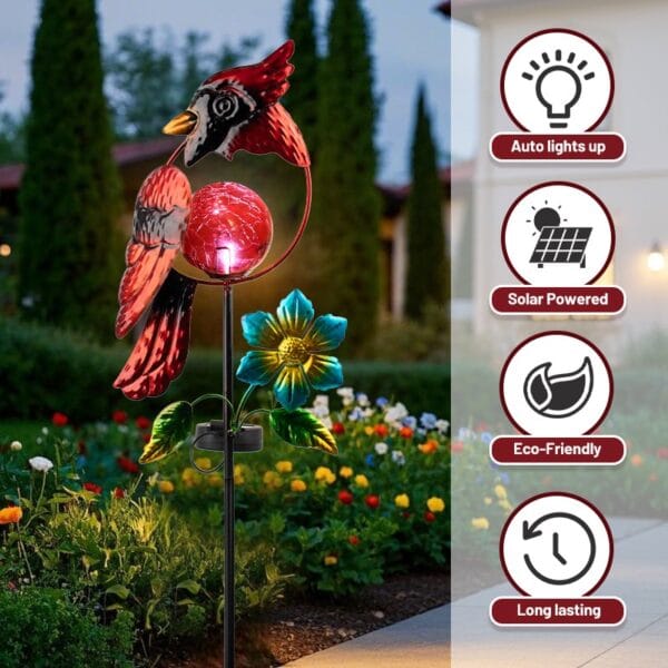 SM24929 Solar Red Bird Stake Light (5)