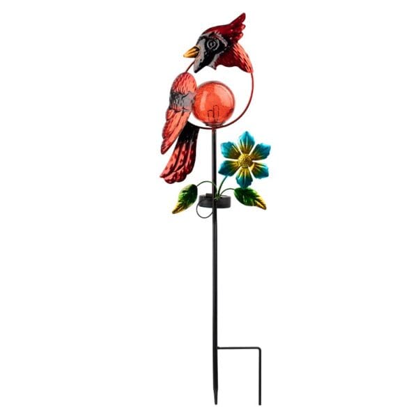 SM24929 Solar Red Bird Stake Light