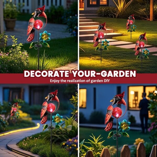SM24929 Solar Red Bird Stake Light (7)