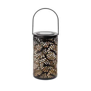 Hollow Leaf Cylindrical Solar Hanging Light