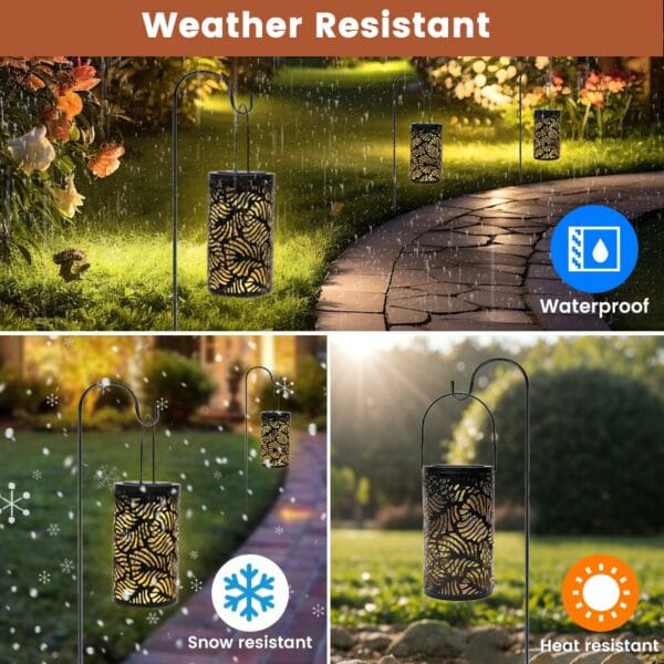Hollow Leaf Cylindrical Solar Hanging Light - Image 7