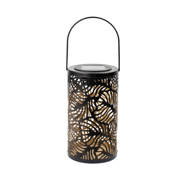 Hollow Leaf Cylindrical Solar Hanging Light