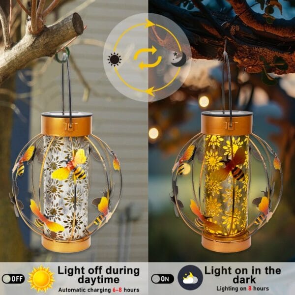 Decorative Bee Solar Lantern Light - Image 3