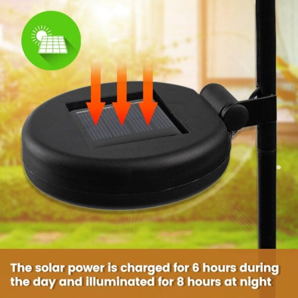 Cross-Shaped Solar Stake Light with Floral Perforations - Image 5