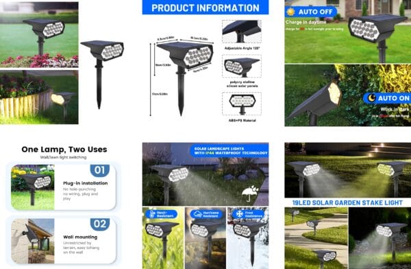 19LED Solar Garden Stake Light - Image 7