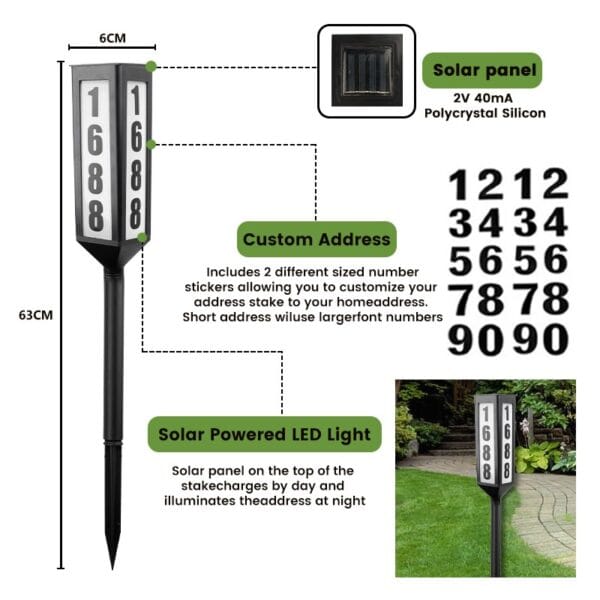 House Number Solar Stake Light - Image 7
