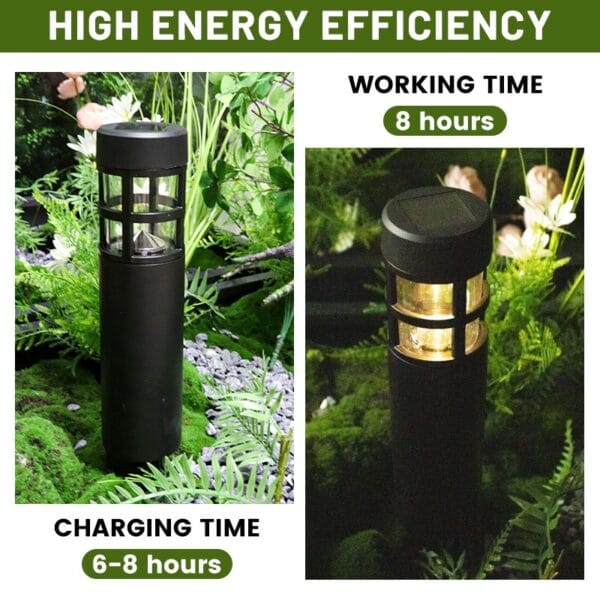 Pack of 2 Solar Pillar Stake Lights - Image 8