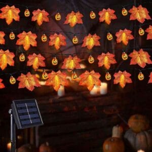SM22753 50LED Maple Leaf & Pumkin Solar String Light