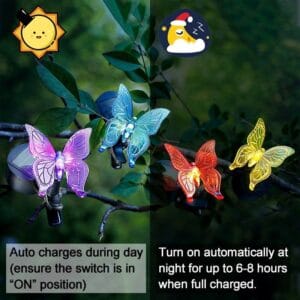 SM22784 Pack of 4 Clip-on Butterfly Solar Lights