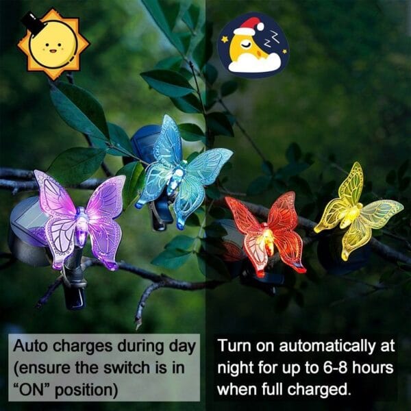 SM22784 Pack of 4 Clip-on Butterfly Solar Lights