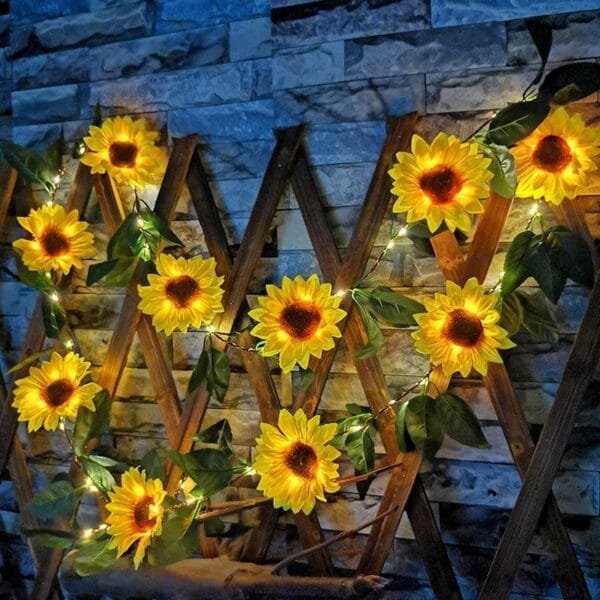 SM22937 20 LED Sunflower Wire String Solar Lights