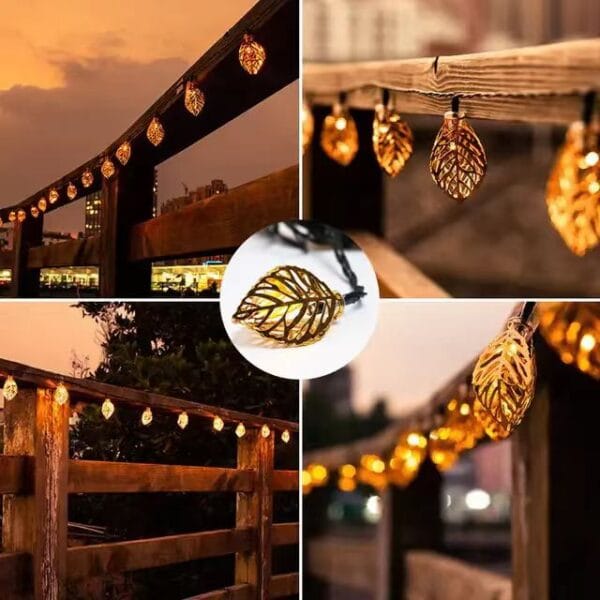SM231029 20LED Metal Leaf Solar String Light