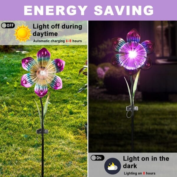 Fiber Optic Flower Solar Stake Light - Image 6