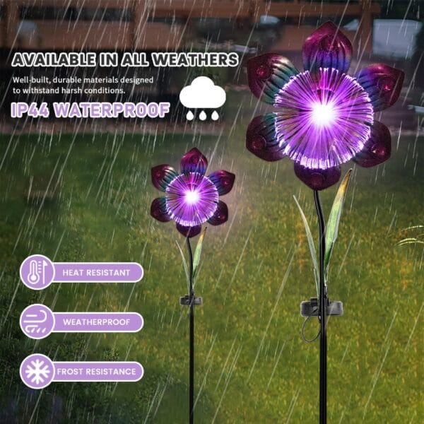 Fiber Optic Flower Solar Stake Light - Image 4
