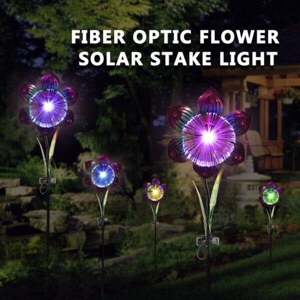 Fiber Optic Flower Solar Stake Light - Image 3