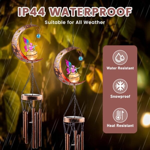 Moon Fairy Wind Chimes Hanging Solar Light - Image 4