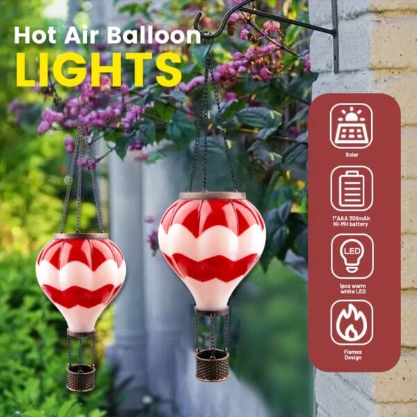 Hot Air Balloon Solar Hanging Lantern - Image 8