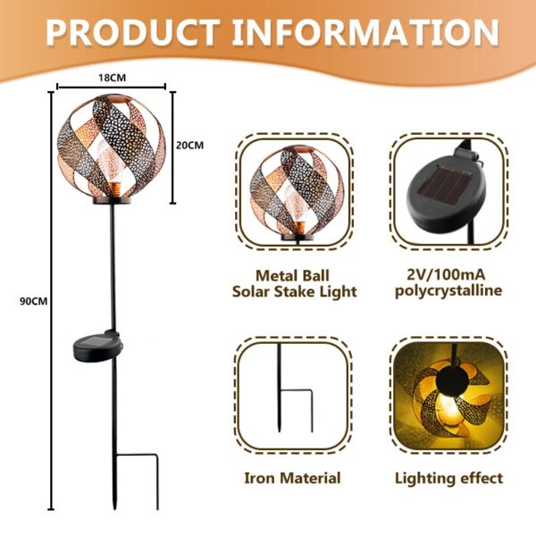 Metal Ball Solar Stake Light - Image 5