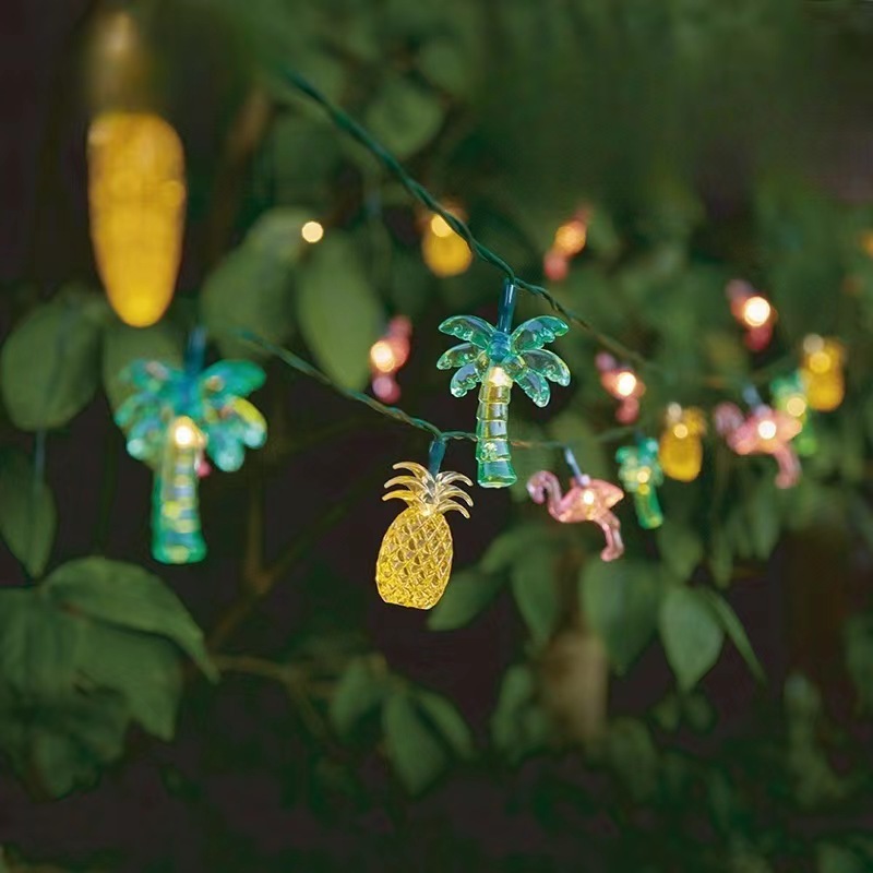 SM24346 20LED Palm Tree Pineapple Flamingo Solar String Light